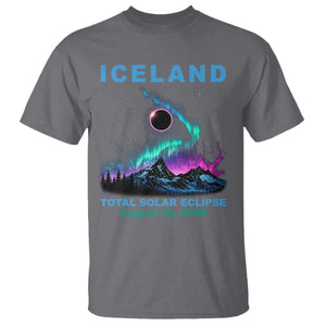 Iceland Total Solar Eclipse 2026 T Shirt August 12 Eclipse Totality Chaser Aurora Northern Lights TS11 Charcoal Print Your Wear
