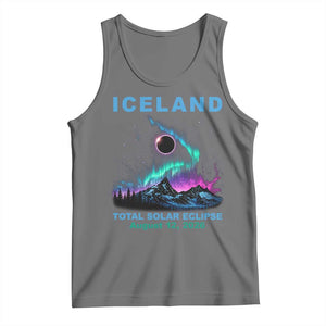 Iceland Total Solar Eclipse 2026 Tank Top August 12 Eclipse Totality Chaser Aurora Northern Lights TS11 Black Heather Print Your Wear
