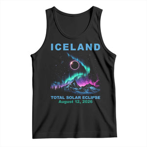 Iceland Total Solar Eclipse 2026 Tank Top August 12 Eclipse Totality Chaser Aurora Northern Lights TS11 Black Print Your Wear