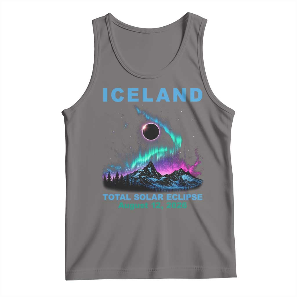 Iceland Total Solar Eclipse 2026 Tank Top August 12 Eclipse Totality Chaser Aurora Northern Lights TS11 Deep Heather Print Your Wear