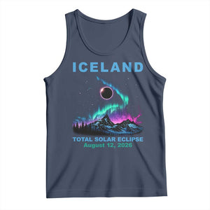 Iceland Total Solar Eclipse 2026 Tank Top August 12 Eclipse Totality Chaser Aurora Northern Lights TS11 Navy Print Your Wear