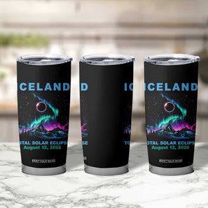 Iceland Total Solar Eclipse 2026 Tumbler Cup August 12 Eclipse Totality Chaser Aurora Northern Lights TS11 Print Your Wear