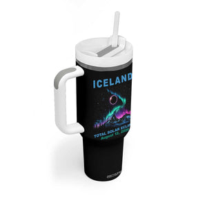 Iceland Total Solar Eclipse 2026 Tumbler With Handle August 12 Eclipse Totality Chaser Aurora Northern Lights TS11 Print Your Wear