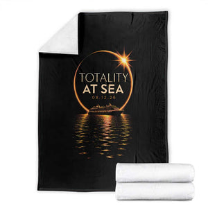 Total Solar Eclipse At Sea 2026 Throw Blanket Totality Eclipse Cruise TS11 Black Print Your Wear