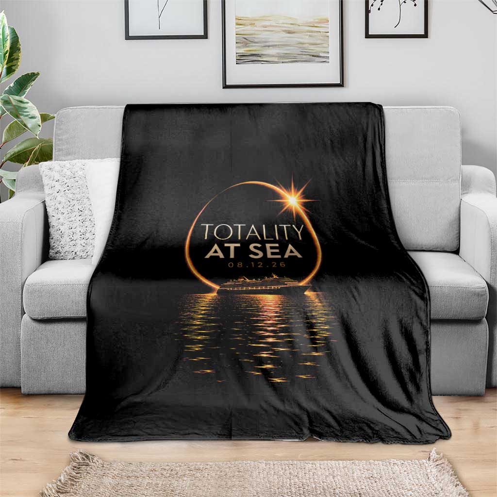 Total Solar Eclipse At Sea 2026 Throw Blanket Totality Eclipse Cruise TS11 Print Your Wear