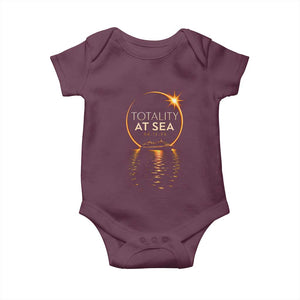 Total Solar Eclipse At Sea 2026 Baby Onesie Totality Eclipse Cruise TS11 Maroon Print Your Wear