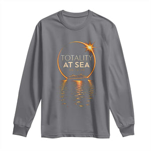 Total Solar Eclipse At Sea 2026 Long Sleeve Shirt Totality Eclipse Cruise TS11 Charcoal Print Your Wear
