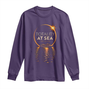 Total Solar Eclipse At Sea 2026 Long Sleeve Shirt Totality Eclipse Cruise TS11 Purple Print Your Wear