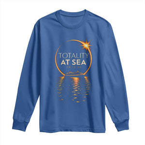 Total Solar Eclipse At Sea 2026 Long Sleeve Shirt Totality Eclipse Cruise TS11 Royal Blue Print Your Wear