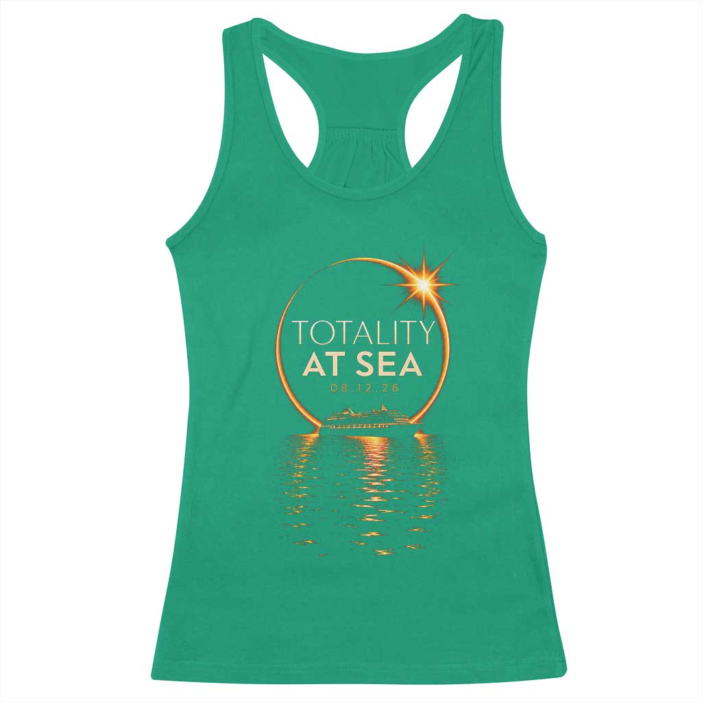 Total Solar Eclipse At Sea 2026 Racerback Tank Top Totality Eclipse Cruise TS11 Irish Green Print Your Wear