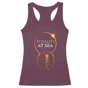 Total Solar Eclipse At Sea 2026 Racerback Tank Top Totality Eclipse Cruise TS11 Maroon Print Your Wear