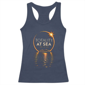 Total Solar Eclipse At Sea 2026 Racerback Tank Top Totality Eclipse Cruise TS11 Navy Print Your Wear