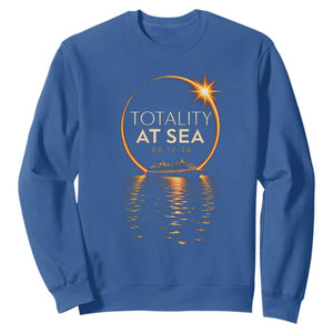 Total Solar Eclipse At Sea 2026 Sweatshirt Totality Eclipse Cruise TS11 Royal Blue Print Your Wear
