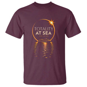 Total Solar Eclipse At Sea 2026 T Shirt Totality Eclipse Cruise TS11 Maroon Print Your Wear