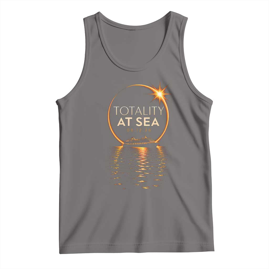 Total Solar Eclipse At Sea 2026 Tank Top Totality Eclipse Cruise TS11 Deep Heather Print Your Wear