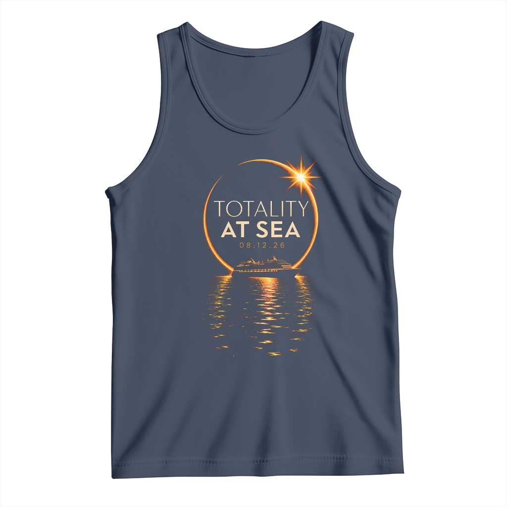 Total Solar Eclipse At Sea 2026 Tank Top Totality Eclipse Cruise TS11 Navy Print Your Wear