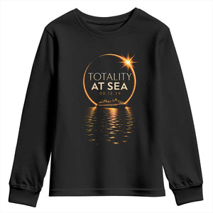 Total Solar Eclipse At Sea 2026 Youth Sweatshirt Totality Eclipse Cruise TS11 Black Print Your Wear