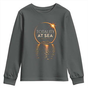 Total Solar Eclipse At Sea 2026 Youth Sweatshirt Totality Eclipse Cruise TS11 Dark Heather Print Your Wear