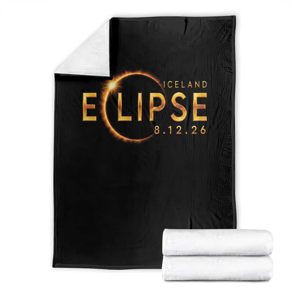 Iceland Eclipse 2026 Throw Blanket August 12 26 Solar Eclipse Totality TS11 Black Print Your Wear