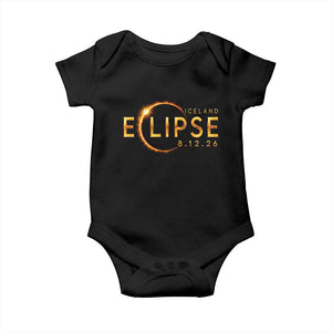 Iceland Eclipse 2026 Baby Onesie August 12 26 Solar Eclipse Totality TS11 Black Print Your Wear