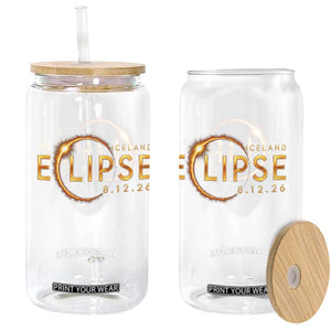 Iceland Eclipse 2026 Glass Can August 12 26 Solar Eclipse Totality TS11 Print Your Wear