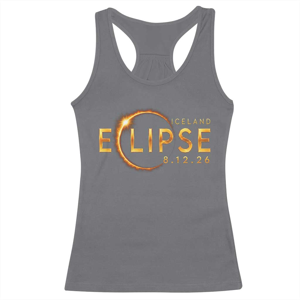 Iceland Eclipse 2026 Racerback Tank Top August 12 26 Solar Eclipse Totality TS11 Charcoal Print Your Wear