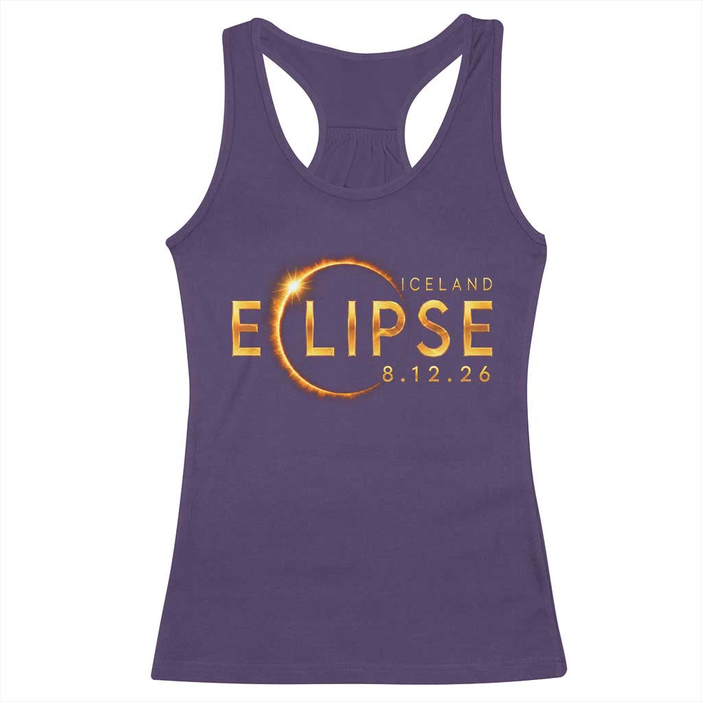 Iceland Eclipse 2026 Racerback Tank Top August 12 26 Solar Eclipse Totality TS11 Purple Print Your Wear