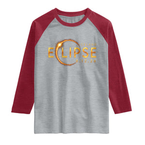 Iceland Eclipse 2026 Raglan Shirt August 12 26 Solar Eclipse Totality TS11 Heather Gray Heather Red Print Your Wear