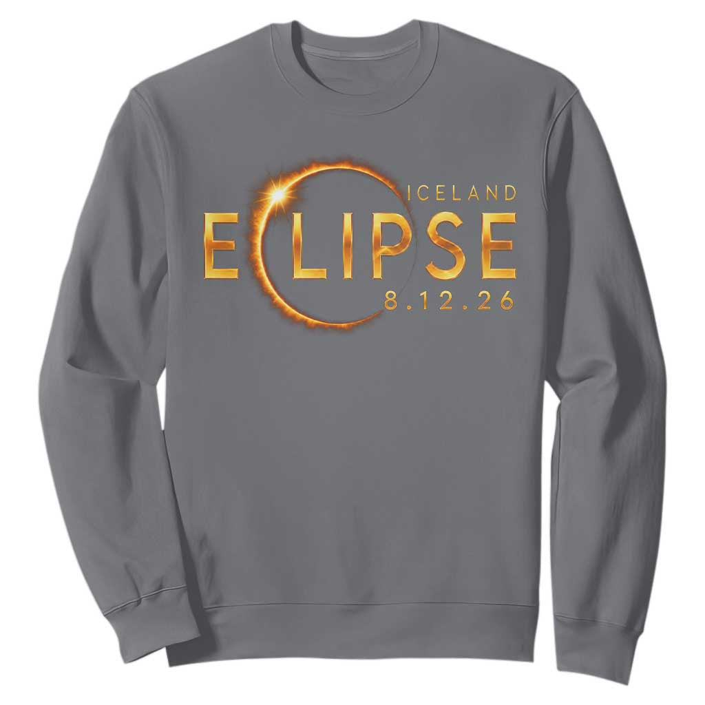 Iceland Eclipse 2026 Sweatshirt August 12 26 Solar Eclipse Totality TS11 Charcoal Print Your Wear