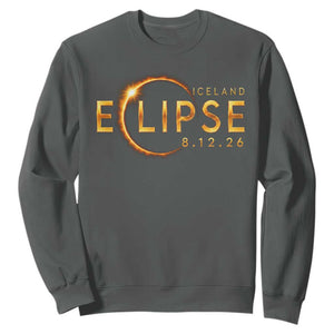 Iceland Eclipse 2026 Sweatshirt August 12 26 Solar Eclipse Totality TS11 Dark Heather Print Your Wear