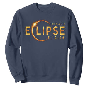 Iceland Eclipse 2026 Sweatshirt August 12 26 Solar Eclipse Totality TS11 Navy Print Your Wear
