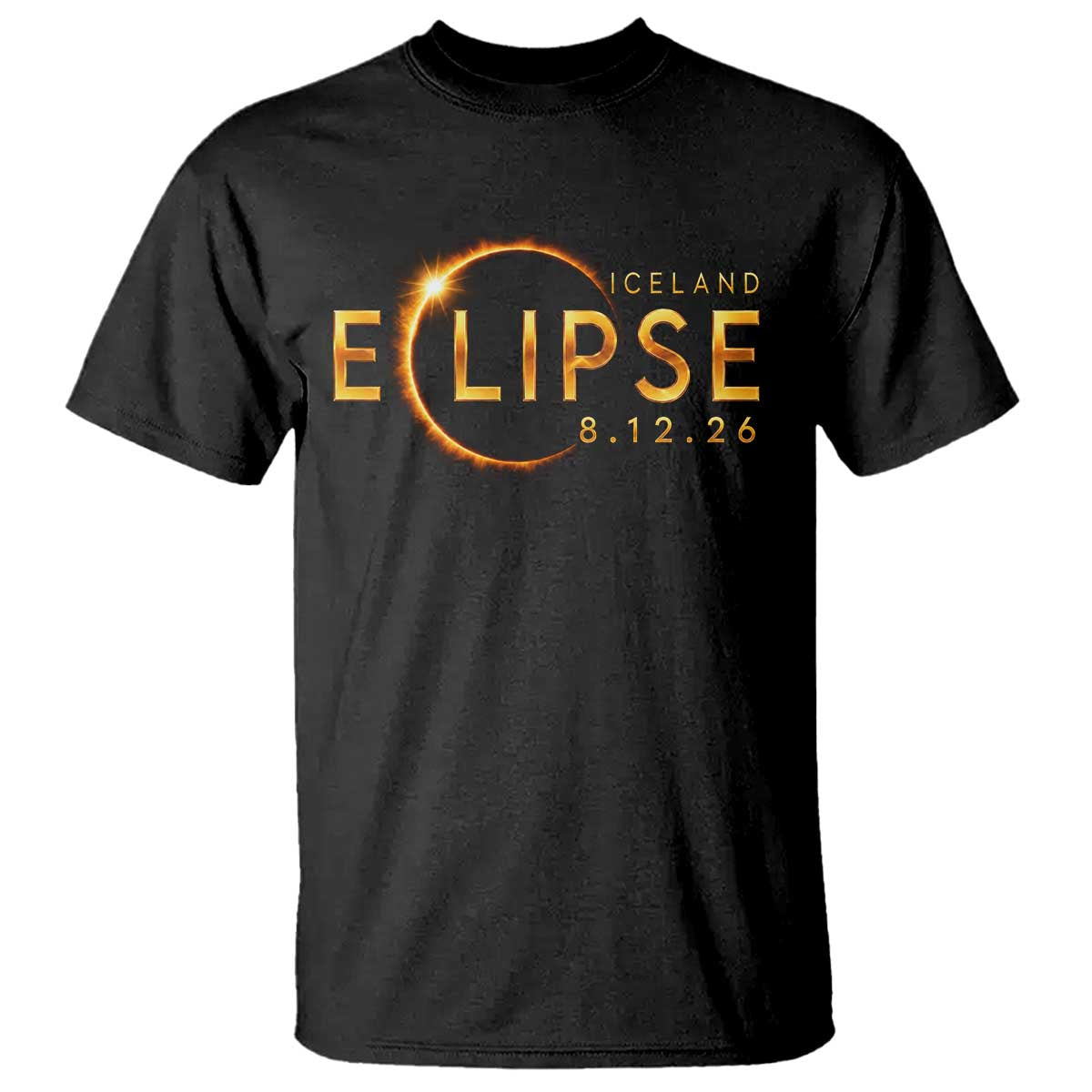 Iceland Eclipse 2026 T Shirt August 12 26 Solar Eclipse Totality TS11 Black Print Your Wear
