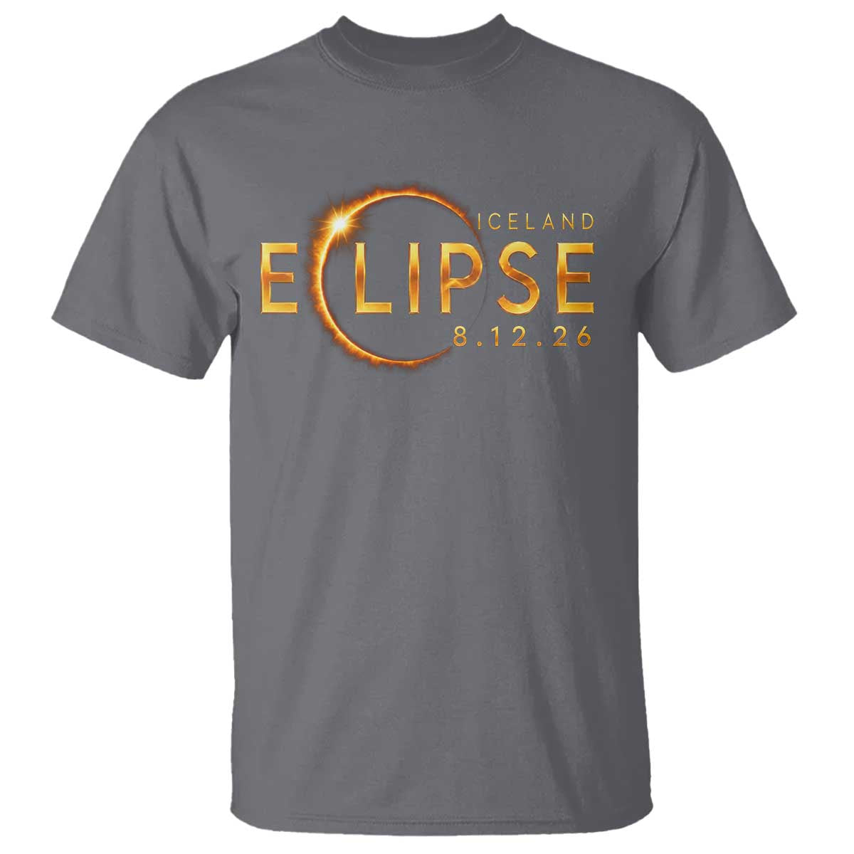 Iceland Eclipse 2026 T Shirt August 12 26 Solar Eclipse Totality TS11 Charcoal Print Your Wear