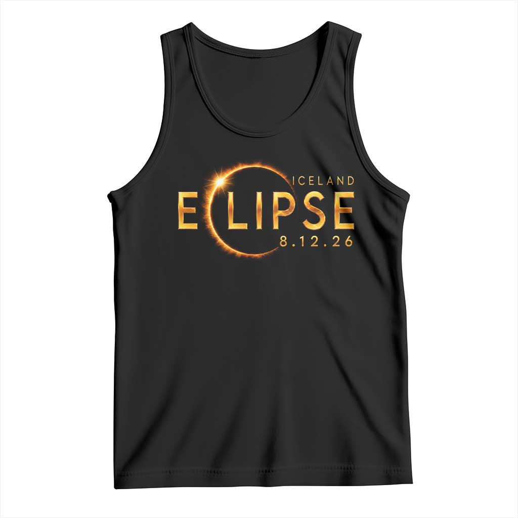 Iceland Eclipse 2026 Tank Top August 12 26 Solar Eclipse Totality TS11 Black Print Your Wear