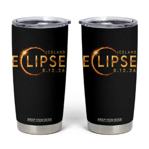 Iceland Eclipse 2026 Tumbler Cup August 12 26 Solar Eclipse Totality TS11 Black Print Your Wear