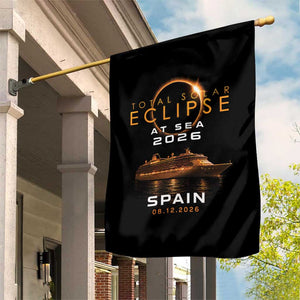 Spain Total Solar Eclipse 2026 At Sea Cruise Garden Flag TS11 Print Your Wear