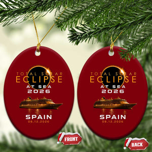 Spain Total Solar Eclipse 2026 At Sea Cruise Ceramic Ornament TS11 Print Your Wear
