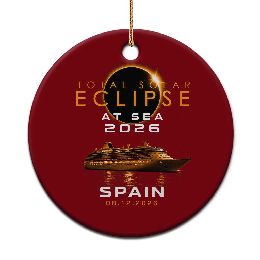 Spain Total Solar Eclipse 2026 At Sea Cruise Ceramic Ornament TS11 1pc Red Print Your Wear