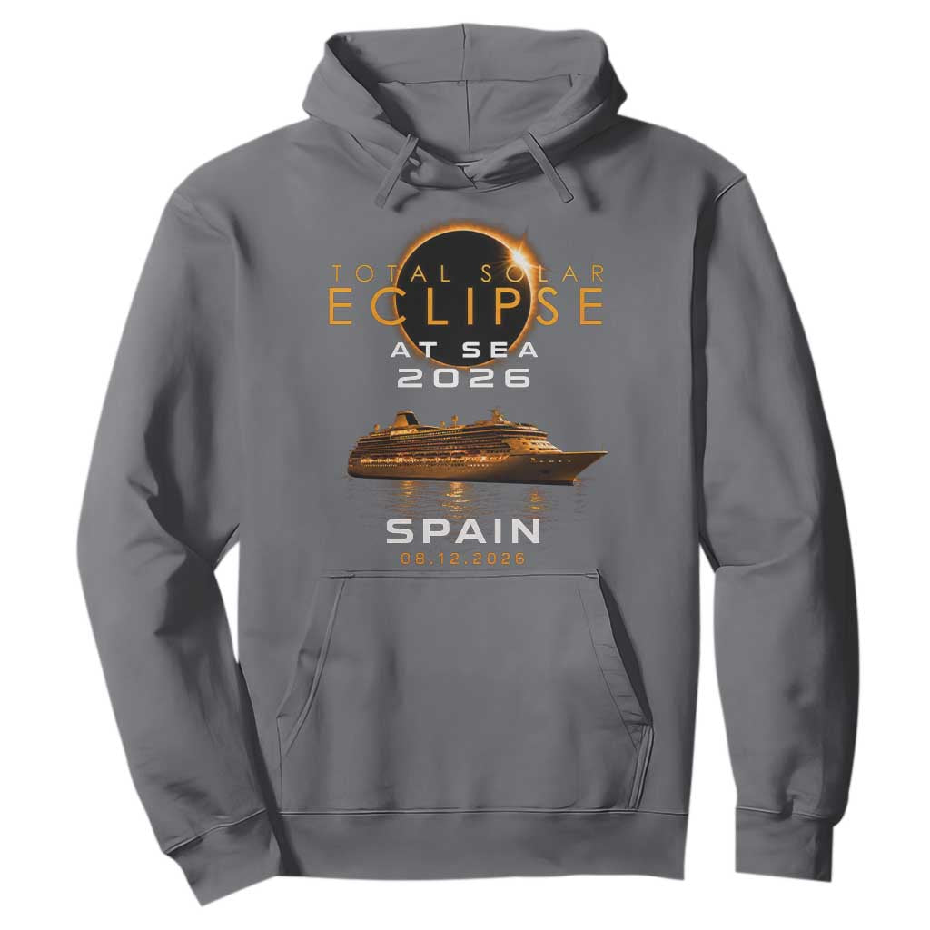 Spain Total Solar Eclipse 2026 At Sea Cruise Hoodie TS11 Charcoal Print Your Wear