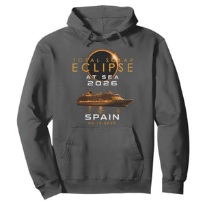 Spain Total Solar Eclipse 2026 At Sea Cruise Hoodie TS11 Dark Heather Print Your Wear