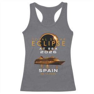 Spain Total Solar Eclipse 2026 At Sea Cruise Racerback Tank Top TS11 Charcoal Print Your Wear