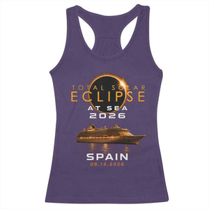 Spain Total Solar Eclipse 2026 At Sea Cruise Racerback Tank Top TS11 Purple Print Your Wear