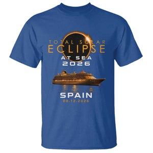 Spain Total Solar Eclipse 2026 At Sea Cruise T Shirt TS11 Royal Blue Print Your Wear