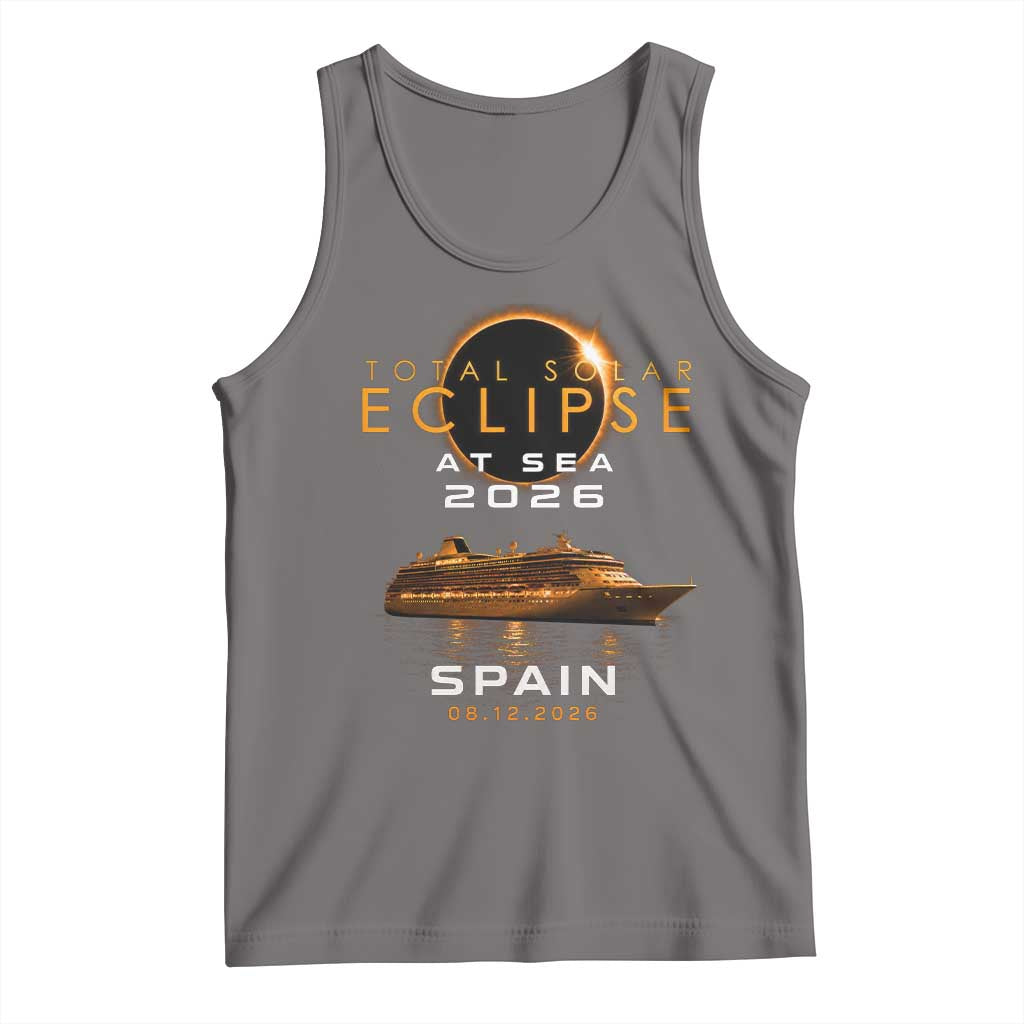 Spain Total Solar Eclipse 2026 At Sea Cruise Tank Top TS11 Deep Heather Print Your Wear