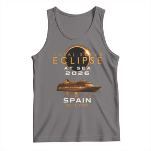 Spain Total Solar Eclipse 2026 At Sea Cruise Tank Top TS11 Deep Heather Print Your Wear