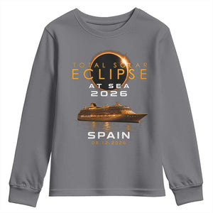 Spain Total Solar Eclipse 2026 At Sea Cruise Youth Sweatshirt TS11 Charcoal Print Your Wear