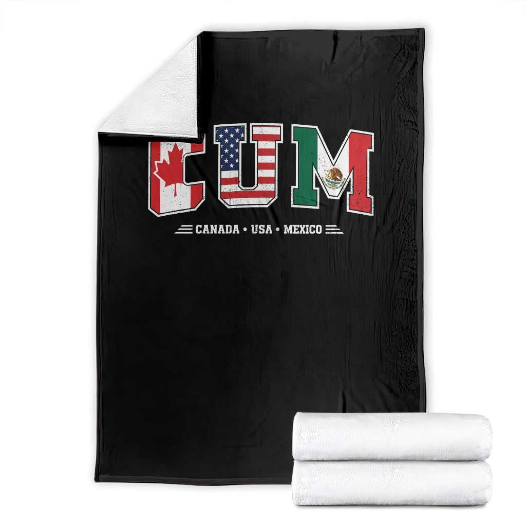 CUM Canada USA Mexico Patriotic Soccer Fans Throw Blanket TS11 Black Print Your Wear