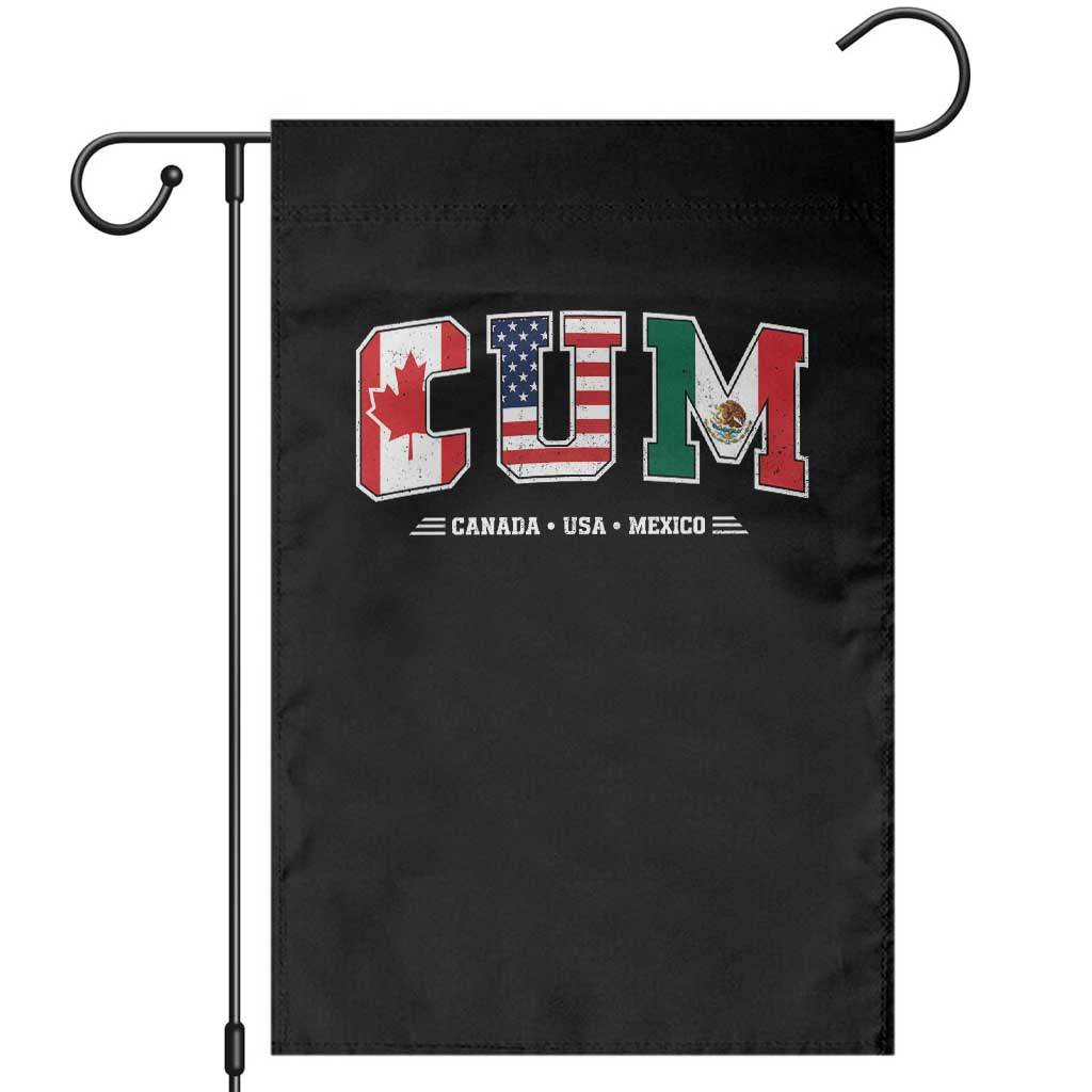 CUM Canada USA Mexico Patriotic Soccer Fans Garden Flag TS11 Black Print Your Wear