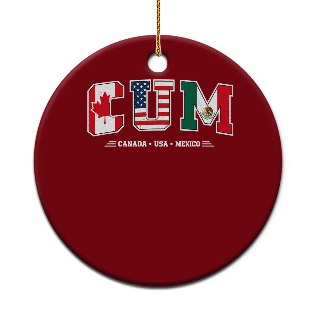 CUM Canada USA Mexico Patriotic Soccer Fans Ceramic Ornament TS11 1pc Red Print Your Wear