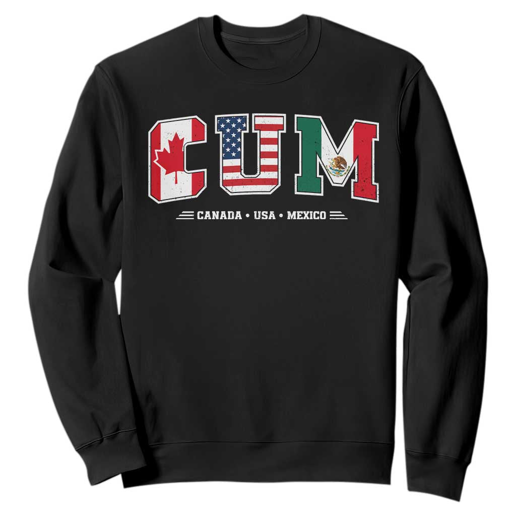 CUM Canada USA Mexico Patriotic Soccer Fans Sweatshirt TS11 Black Print Your Wear